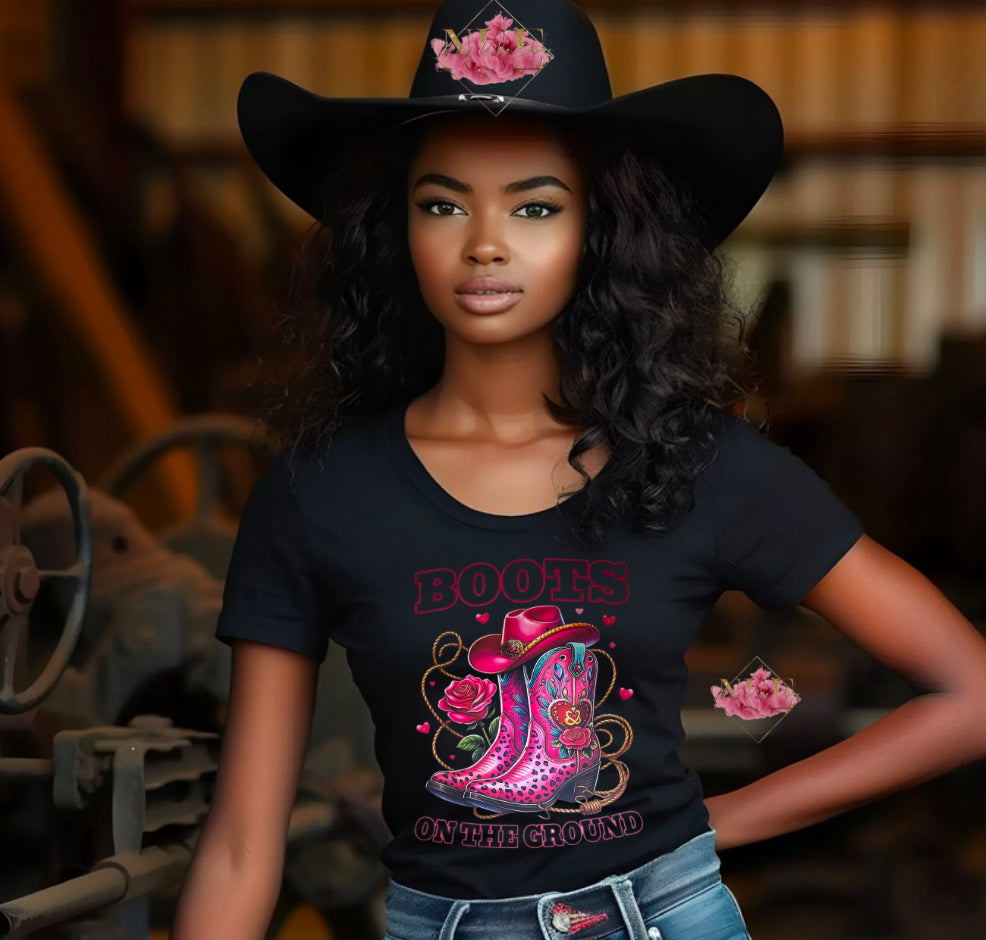 Pink Boots On The Ground